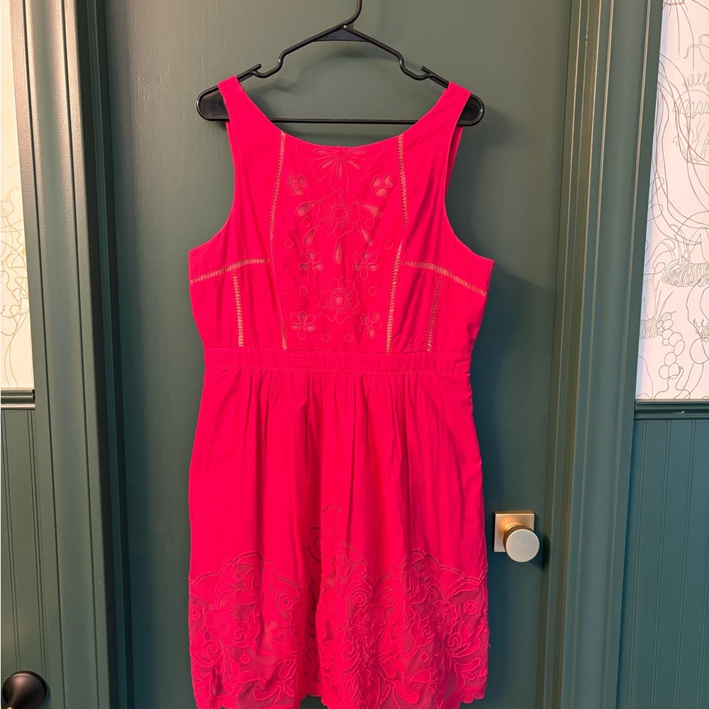 Moulinette Soeurs Pink Sundress Scoop Neck Sleeveless Mini